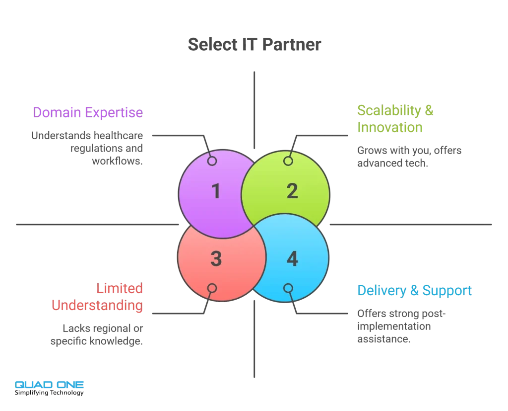 Healthcare IT partner selection infographic